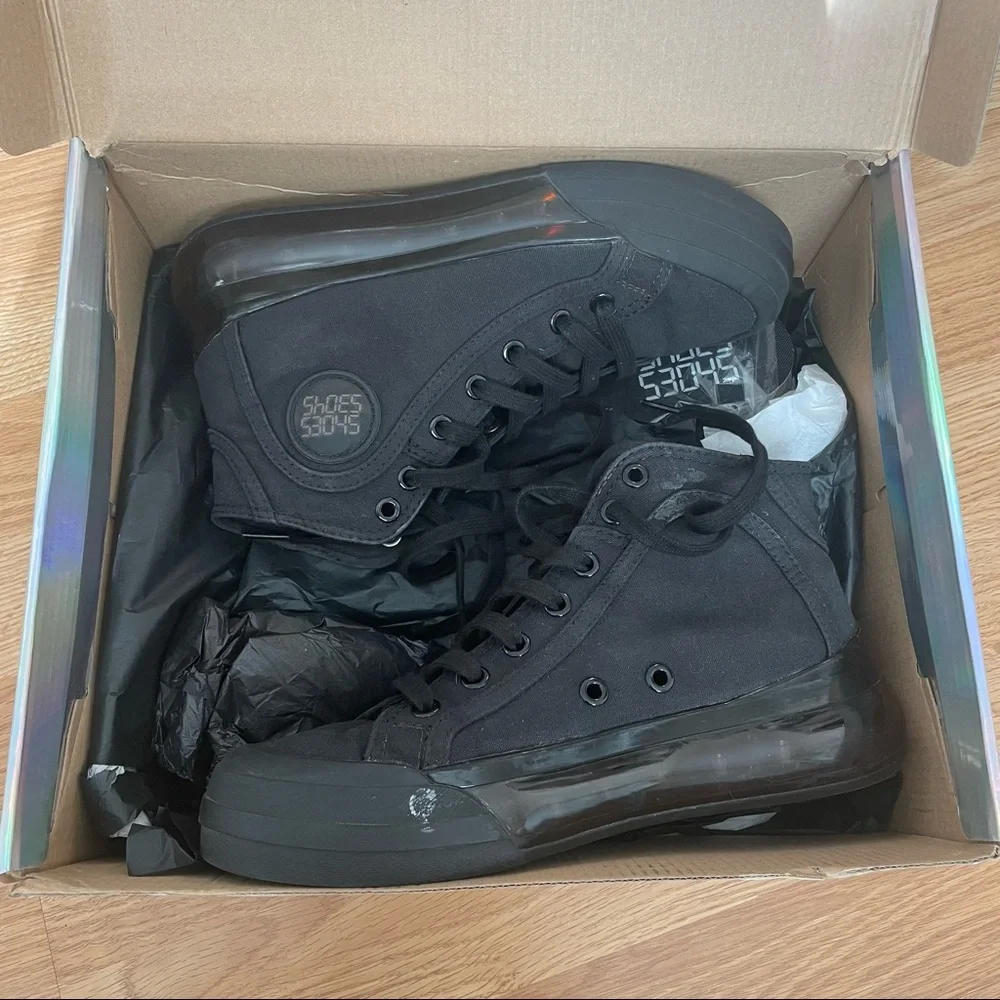 53045 SHOES Black High Top Sneakers - Picture 9 of 9